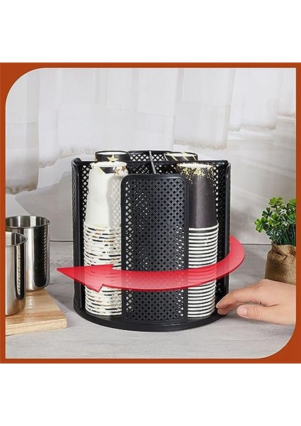 Kahve Fincanı Dağıtıcısı 360 Derece Dönebilen Kağıt Bardak ve Kapak Tutucu Plastik 4 Bölmeli Bardak Kapağı Düzenleyici Mutfak B Için (Yurt Dışından) indirimleri