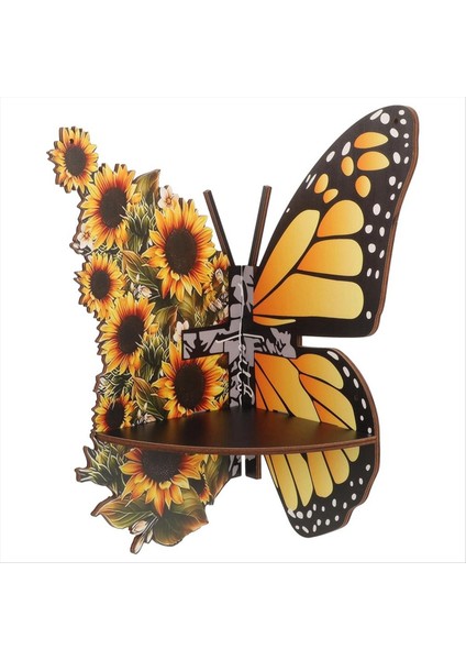 Denizkızı Köşe Rafı Ahşap Duvara Monte Yüzen Raf Dekoratif Çiçek Bitki Sergileme Rafı Oturma Odası Kitap Dekoru-B (Yurt Dışından)