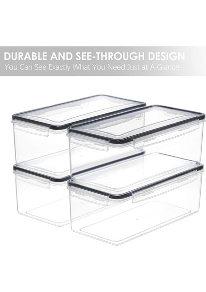 Kapaklı Hava Geçirmez Gıda Saklama Kapları 4 Parça Set 3,2 L, Makarna ve Uzun Erişteler Için Plastik Spagetti Kabı, Saklama (Yurt Dışından) indirimleri