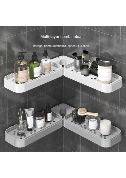 Banyo Döner Raf Duvara Monte Tuvalet Lavabo Mutfak Duvar Depolama Rafı Banyo Aksesuarları Wc Düzenleyici Beyaz (Yurt Dışından) modelleri