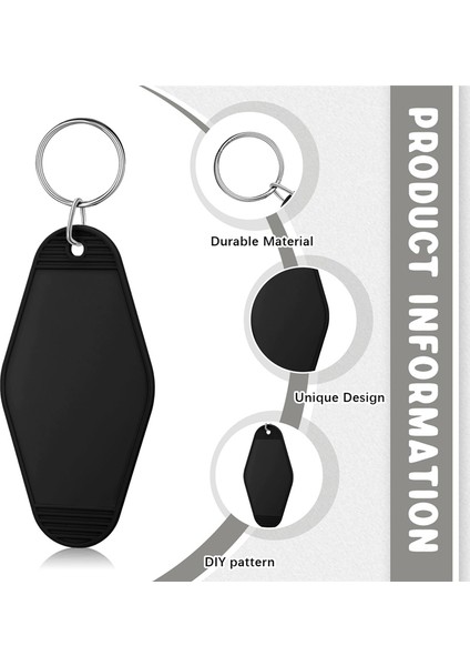 100 Adet Siyah Otel Motel Anahtarlık Toplu Plastik Süblimasyon Boş Anahtarlıklar Vintage Eşkenar Dörtgen Motel Anahtar Etiketleri Çift Taraflı (Yurt Dışından) modelleri