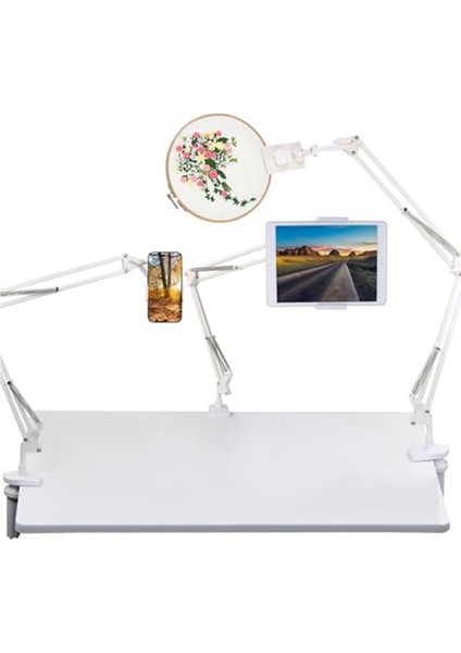 Masaüstü Kurulumuna Uygun 360° Dönebilen Tablet Standı, Nakış Kasnağı Standı, Ofis Masası Için Mobil Stand (Yurt Dışından)