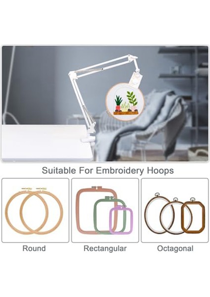 Masaüstü Kurulumuna Uygun 360° Dönebilen Tablet Standı, Nakış Kasnağı Standı, Ofis Masası Için Mobil Stand (Yurt Dışından) fırsatları