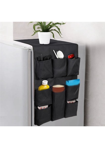 Buzdolabı Toz Kapağı Üstü, Yurt, Kiler, Tabak, Baharat, Peçete ve Diğer Günlük Eşyalar Için Cepli Buzdolabı Düzenleyici Saklama Çantası (Yurt Dışından) indirimleri