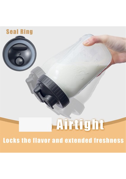 Geniş Ağızlı Kavanozlar Için Dökme Ağızlı Kapaklar, Sos Dökmek Için Hava Geçirmez Konserve Kavanozu Kapaklı Üst Kapak, 4'lü Paket (Yurt Dışından) fiyatları