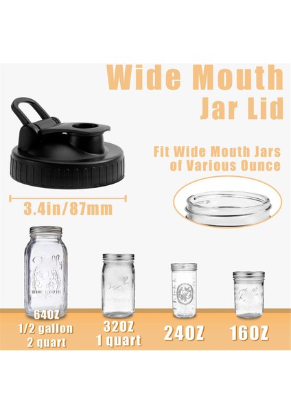 Geniş Ağızlı Kavanozlar Için Dökme Ağızlı Kapaklar, Sos Dökmek Için Hava Geçirmez Konserve Kavanozu Kapaklı Üst Kapak, 4'lü Paket (Yurt Dışından) modelleri