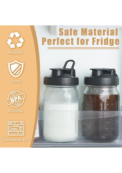 Geniş Ağızlı Kavanozlar Için Dökme Ağızlı Kapaklar, Sos Dökmek Için Hava Geçirmez Konserve Kavanozu Kapaklı Üst Kapak, 4'lü Paket (Yurt Dışından) indirimleri