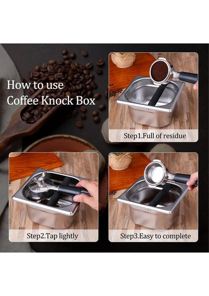 Kapasite Kahve Telvesi Kovası Paslanmaz Çelik Süt Kafe Kahve Dükkanı Telvesi Vurma Kutusu (Yurt Dışından) indirimleri