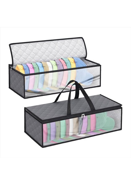 Beyzbol Şapkaları, Şapka Düzenleyici Kılıf, Şapka Askısı ve Dolap Nemlendirmesi Için 2 Taşıma Saplı 2'li Şapka Saklama Çantası (Yurt Dışından)