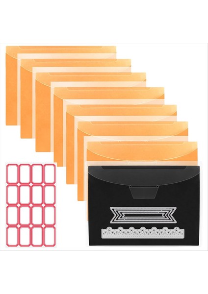 Parçalı Damga ve Kalıp Saklama Çantası ve Manyetik Sayfa - Kesme, Scrapbooking, El Sanatları Kalıplarını Saklama Için Kalıp Saklama Seti, Turuncu (Yurt Dışından)