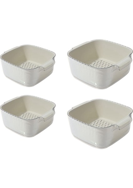 Meyve Süzgeci, Sebze Yı Sepeti, 2'li Meyve Yı Kabı, 4'ü 1 Arada Çift Katmanlı Meyve Süzgeci ve Sepeti (Yurt Dışından)