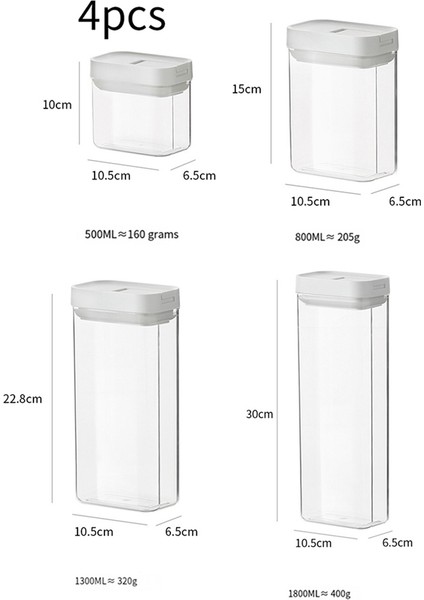 Mühürlü Gıda Saklama Kutusu Tahıl Şeker Kurutulmuş Kavanozlar Mutfak Kare Şeffaf Mühürlü Tank Kutusu Atıştırmalık Kuru Gıda Saklama Kavanozu (Yurt Dışından) fırsatları