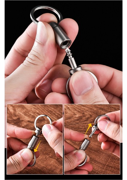 Titanyum Alaşımlı Anahtarlık Yaylı Kilit Araba Mini Evrensel Döner Halka Tokası - Birincil Renk (Yurt Dışından)