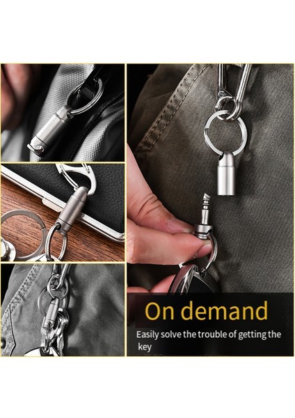 Titanyum Alaşımlı Anahtarlık Yaylı Kilit Araba Mini Evrensel Döner Halka Tokası - Birincil Renk (Yurt Dışından) fırsatları