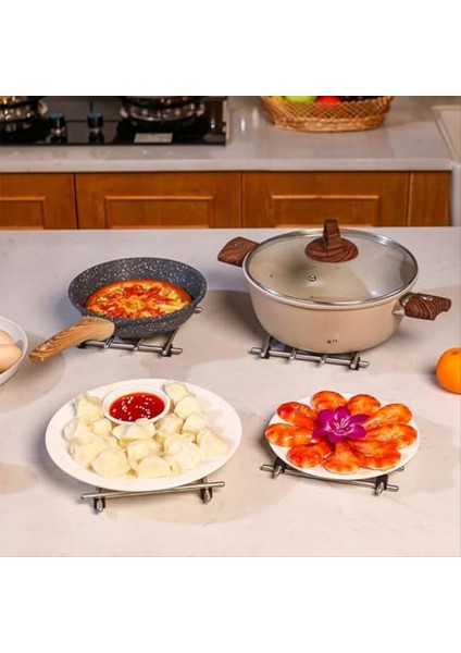 Tencere ve Tavalar Için 4 Adet Paslanmaz Çelik Altlık Tencere Altlıkları Sıcak Altlıklar Için Soğutma Rafları Pişirme ve Fırın Tepsileri Tutucu (Yurt Dışından) fırsatları