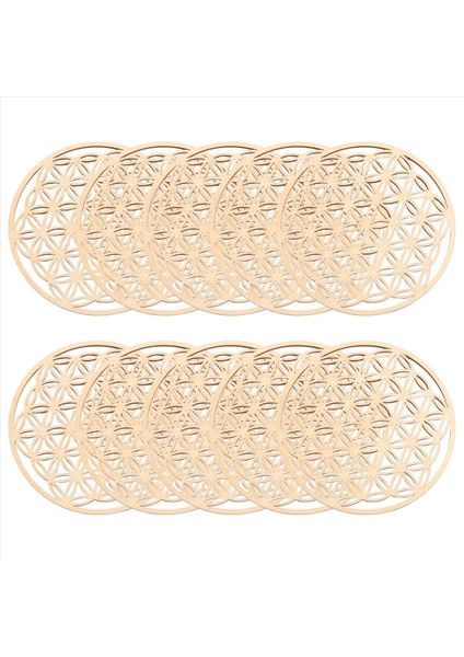 10 Adet Yaşam Çiçeği Kesim Bira Matı Amerikan Servisi Ahşap Bardak Altlığı Yalıtım Bardak Altlığı Ev Dekorasyonu (A Bölümü) (Yurt Dışından)