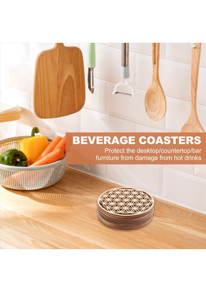 10 Adet Yaşam Çiçeği Kesim Bira Matı Amerikan Servisi Ahşap Bardak Altlığı Yalıtım Bardak Altlığı Ev Dekorasyonu (A Bölümü) (Yurt Dışından) fırsatları