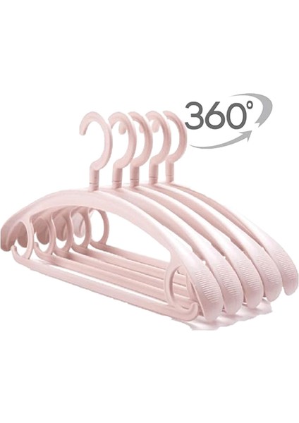 10'lu Paket Ağır Hizmet Tipi Plastik Askılar Döner Kancalı Elbise Askısı Geniş Omuzlu Kaymaz Kalın Askı Pembe (Yurt Dışından) fiyatları