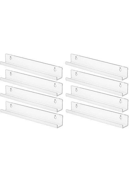 Plak Rafı Duvar Montajı - 8'li Paket 15 Inç Plak Tutucu, Akrilik Şeffaf Albüm Plak Sergileme Rafı Yüzen Raflar (Yurt Dışından)