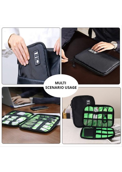Siyah Yeşil Saklama Çantası Aksesuar Düzenleyici Taşınabilir USB Veri Kablosu Şarj Cihazı Fişi Seyahat Su Geçirmez Düzenleyici (Yurt Dışından) modelleri