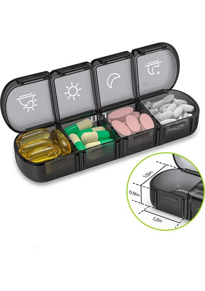 Haftalık Hap Düzenleyici Günde 4 Kez, Seyahat Için Taşınabilir 7 Günlük Hap Kutusu, Işık Geçirmez Hap Kutusu (Yurt Dışından) modelleri