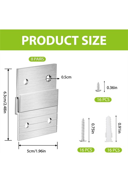 Set 5 Inç Fransız Çivili Askı Ağır Hizmet Tipi Metal Askı Fotoğraf Rafı Sanat Çerçevesi Duvar Donanımı Z-Çubuğu Kancalı Ayna (Yurt Dışından) fiyatları