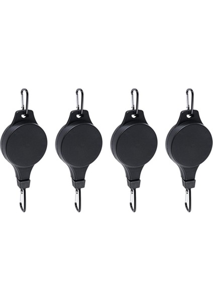 Bitki Makarası Geri Çekilebilir Askı Bitki Makarası Iç Mekan Bitkilerini Asmak Için Ayarlanabilir Yükseklik Tekerleği (4 Adet) Siyah (Yurt Dışından)