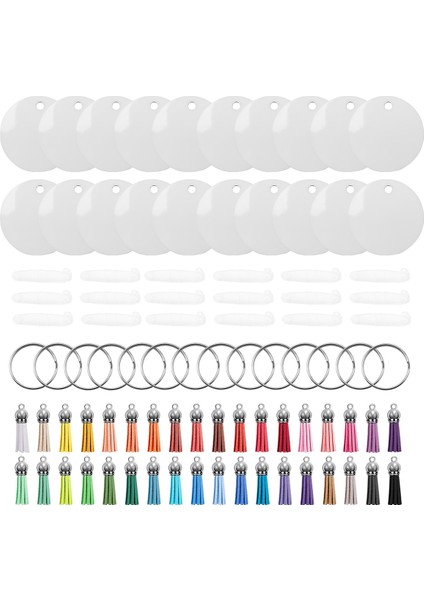 50 Set Süblimasyon Boş Anahtarlık, 2 Inç Isı Transferli Anahtarlık Boşlarıyla Birlikte Mdf Anahtarlık Dekoratif Etiket Seti (Yurt Dışından)