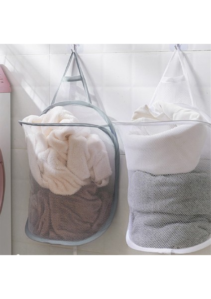 Katlanabilir Depolama Çamaşır Sepeti Düzenleyici Kirli Çamaşır Filesi Duvara Monte Banyo Giysi Askı Sepetleri Kova (Yurt Dışından) fırsatları