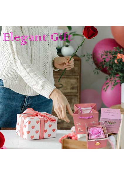 Gül Yüzük Kutusu 360° Dönebilen Kadife Mücevher Kutusu Ebedi Gül Kutusu Sevgililer Günü Anneler Günü Romantik Hediyeler Için Pembe (Yurt Dışından) fırsatları