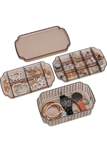 Küpeler, Kolyeler, Bilezikler ve El Sanatları Için Şeffaf Plastik Boncuk Saklama Kapları Için 3 Katmanlı Mücevher Düzenleyici Kutusu (Yurt Dışından) indirimleri