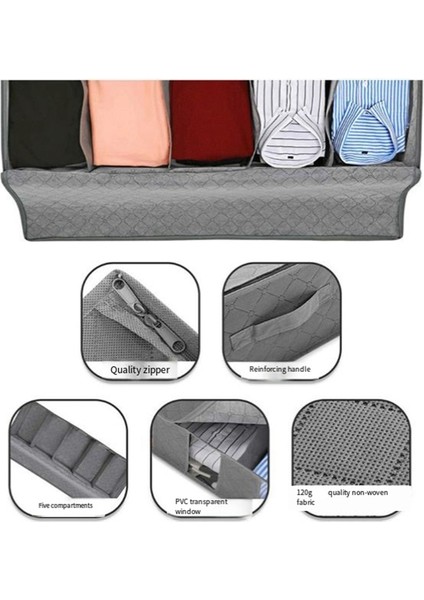 2 Adet Katlanabilir Yatak Altı Saklama Çantası Gardırop Giysileri Toz ve Nem Geçirmez Saklama Kutusu, Mavi (Yurt Dışından) fırsatları