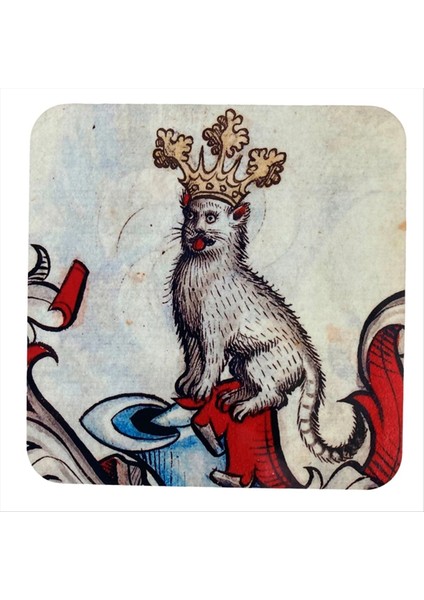 Ortaçağ Kedi Bardak Altlıkları Içecek Seti Kedi Desenli Yuvarlak Bardak Altlıkları, Içecek Bardak Altlıkları Kedi Bardak Altlığı D (Yurt Dışından)