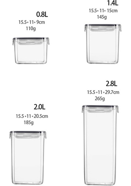 Adet Kapaklı Mühürlü Şeffaf Saklama Kabı Seti, Tahıl Şekeri Saklama Kutusu, Mutfak Gıda Saklama Kutusu Seti (Yurt Dışından) fiyatları