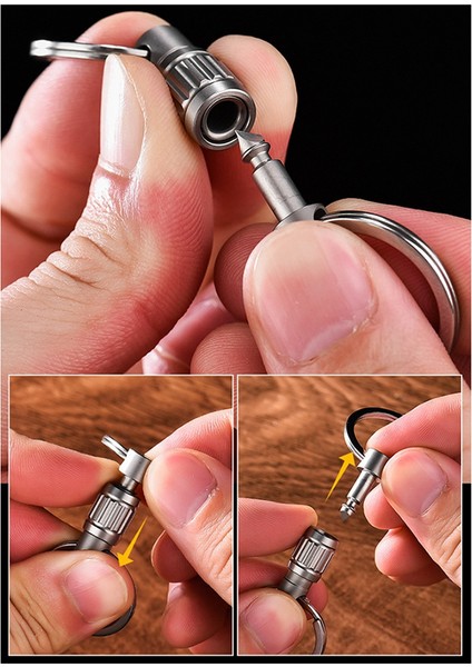 Titanyum Alaşımlı Anahtarlık Yüksek Kaliteli Yaylı Kilit Araba Mini Evrensel Döner Halka Tokası - Yatay Tahıl [birincil Renk] (Yurt Dışından)