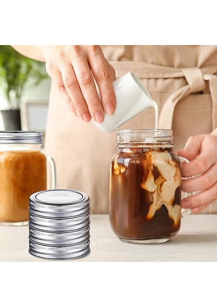 100 Parça Konserve Kavanozu Kapakları ve Bantları Seti Silikon Conta Halkaları Sızdırmaz ve Güvenli Konserveleme ile Bölmeli Tip Kapaklar 70MM (Yurt Dışından) modelleri