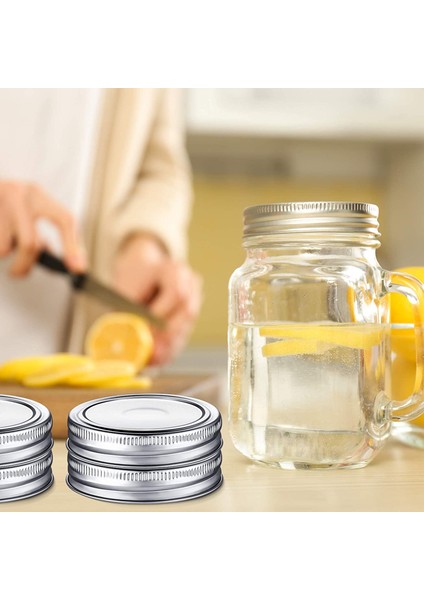 100 Parça Konserve Kavanozu Kapakları ve Bantları Seti Silikon Conta Halkaları Sızdırmaz ve Güvenli Konserveleme ile Bölmeli Tip Kapaklar 70MM (Yurt Dışından) fırsatları