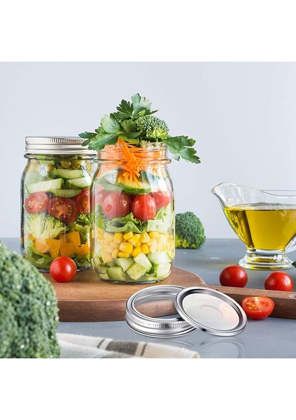 100 Parça Konserve Kavanozu Kapakları ve Bantları Seti Silikon Conta Halkaları Sızdırmaz ve Güvenli Konserveleme ile Bölmeli Tip Kapaklar 70MM (Yurt Dışından) indirimleri