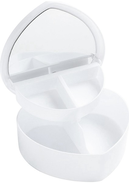 Kalp Şeklinde Mücevher Kutuları, Plastik Beyaz Mücevher Saklama, Kalp Şeklinde Mücevher Kutuları, Kırtasiye Kutuları, Çekmeceli Makyaj Kutusu (Yurt Dışından)