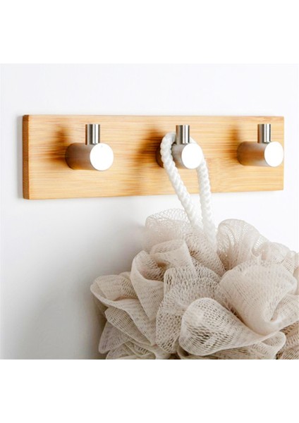 Ahşap Askılar Kendinden Yapışkanlı Duvar Askısı Paslanmaz Çelik Bambu Kanca Mont Şemsiye Giysi Çanta Askısı (Yurt Dışından) fırsatları