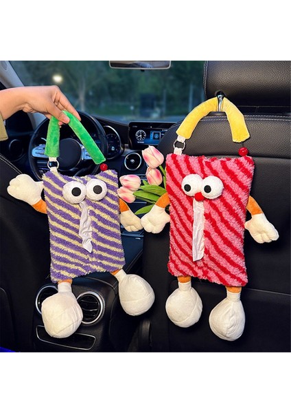 Sevimli Araba Mendil Tutucu - Araba Arkası Koltuk Mendil Tutucu Peluş Karikatür Hayvan Mendil Saklama Tutucu Askılı Mendil Kutusu, C (Yurt Dışından) fırsatları