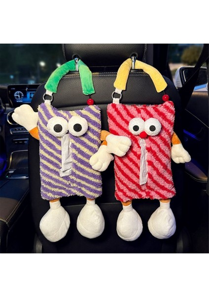 Sevimli Araba Mendil Tutucu - Araba Arkası Koltuk Mendil Tutucu Peluş Karikatür Hayvan Mendil Saklama Tutucu Askılı Mendil Kutusu, C (Yurt Dışından) indirimleri
