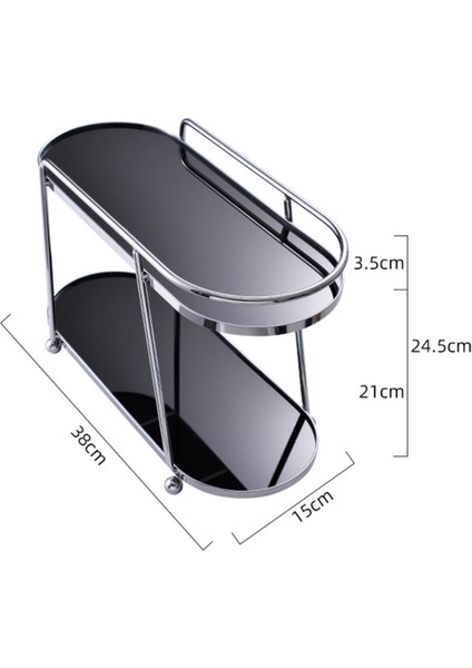Çift Katmanlı Kozmetik Rafı, Yı Masası, Saklama Masası, Tepsi, Cilt Bakım Bardak Tutucu, Su/kahve Bardak Tutucu, Stand-A (Yurt Dışından) fiyatları