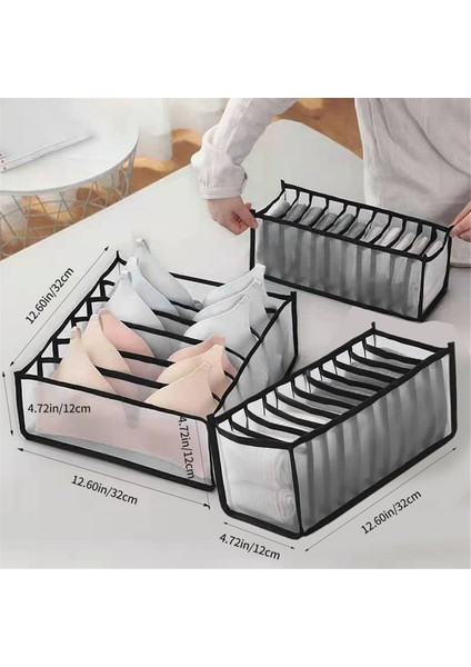 Iç Çamaşırı Sütyen Çorap Düzenleyici Saklama, Yıkanabilir Katlanabilir Çekmeceli Giysi Düzenleyici (Krem Beyazı - 11 Izgara) (Yurt Dışından) modelleri