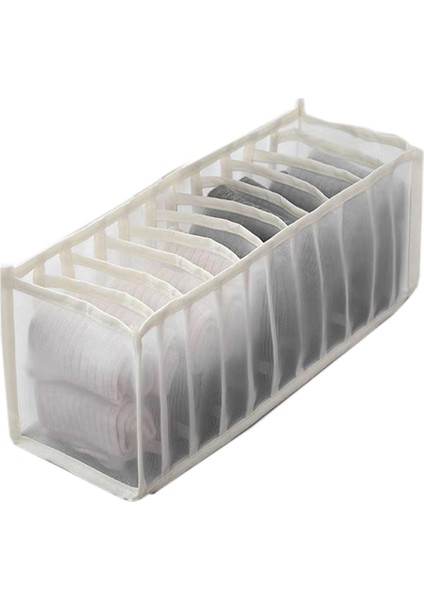 Iç Çamaşırı Sütyen Çorap Düzenleyici Saklama, Yıkanabilir Katlanabilir Çekmeceli Giysi Düzenleyici (Krem Beyazı - 11 Izgara) (Yurt Dışından) fırsatları