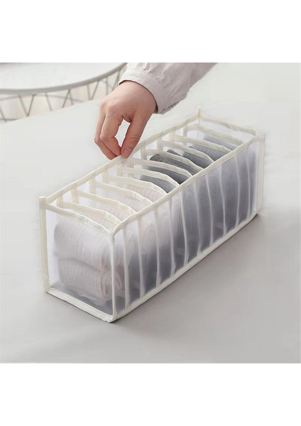 Iç Çamaşırı Sütyen Çorap Düzenleyici Saklama, Yıkanabilir Katlanabilir Çekmeceli Giysi Düzenleyici (Krem Beyazı - 11 Izgara) (Yurt Dışından) indirimleri