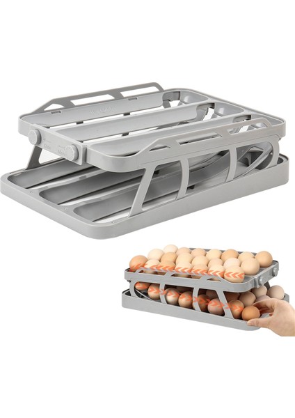 Yumurta Dağıtıcı, Yuvarlanan Yumurta Tutucu Dağıtıcı, Buzdolabı Yumurta Dağıtıcı ve Buzdolabı Saklama Düzenleyici, 1 Adet Gri (Yurt Dışından) fiyatları