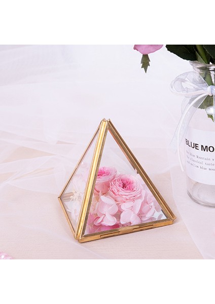 Cam Mücevher Kutusu Altın Geometrik Dekoratif Kutu Geometrik Cam Piramit Yüzük Tutucular Düğün Doğum Günü Hediyesi Için (Yurt Dışından) fırsatları