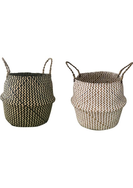 Adet Saklama Sepeti Çamaşır Sepeti Hasır Rattan Asılı Çiçek Saksısı Katlanabilir Çok Amaçlı Çiçek Sepetleri (Yurt Dışından)