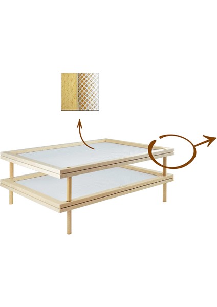 Ağlı Istife Edilebilir Gıda Kurutma Makinesi Ahşap Makarna ve Ot Kurutma Rafları Çok Amaçlı 2 Katlı Gıda Kurutma Tutucu (Yurt Dışından) modelleri